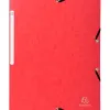 Chemise exacompta sans rabat carte lustrée 4,5/10e format a4 élastique étiquette dos coloris rouge