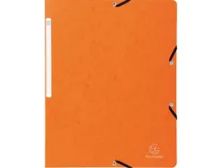 Chemise exacompta sans rabat carte lustrée 4,5/10e format a4 élastique étiquette dos coloris assortis lot 10 unités