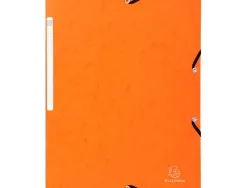 Chemise exacompta sans rabat carte lustrée 4,5/10e a4 24x32cm étiquette dos élastique coloris orange