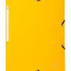 Chemise exacompta sans rabat carte lustrée 4,5/10e a4 24x32cm étiquette dos élastique coloris jaune