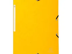 Chemise exacompta sans rabat carte lustrée 4,5/10e a4 24x32cm étiquette dos élastique coloris jaune