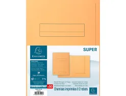 Chemise exacompta super carte semi rigide 240x320mm 210g imprimée 2 rabats coloris bulle lot 50 unités