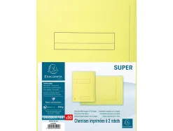 Chemise exacompta super carte semi rigide 240x320mm 210g imprimée 2 rabats coloris canari lot 50 unités