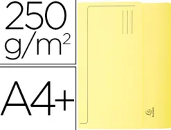Chemise exacompta super pastel pochette carte neuve rabat 210g coloris canari lot 50 unités