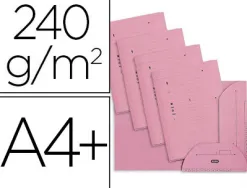Chemise kraft oxford hv kraft 240g 235x320mm armoire et caisse 2 rabats intérieurs indexation rose pastel pack 25 unités
