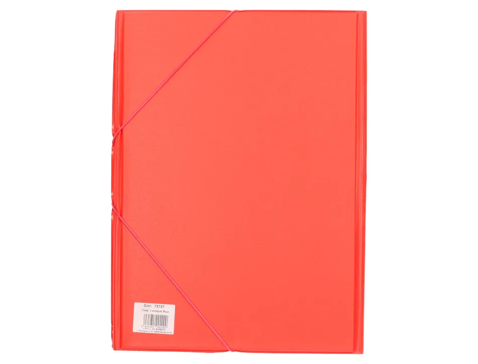 Chemise liderpapel carton rembordé dos flexible a4+ 320x240mm 3 rabats élastique coloris rouge