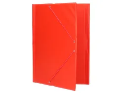 Chemise liderpapel carton rembordé dos flexible a4+ 320x240mm 3 rabats élastique coloris rouge