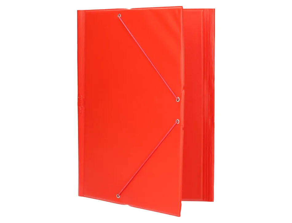 Chemise liderpapel carton rembordé dos flexible a4+ 320x240mm 3 rabats élastique coloris rouge