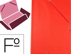 Chemise liderpapel carton rembordé dos flexible a4+ 320x240mm 3 rabats élastique coloris rouge