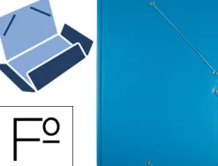Chemise liderpapel carton rembordé dos flexible a4+ 320x240mm 3 rabats élastique coloris bleu ciel