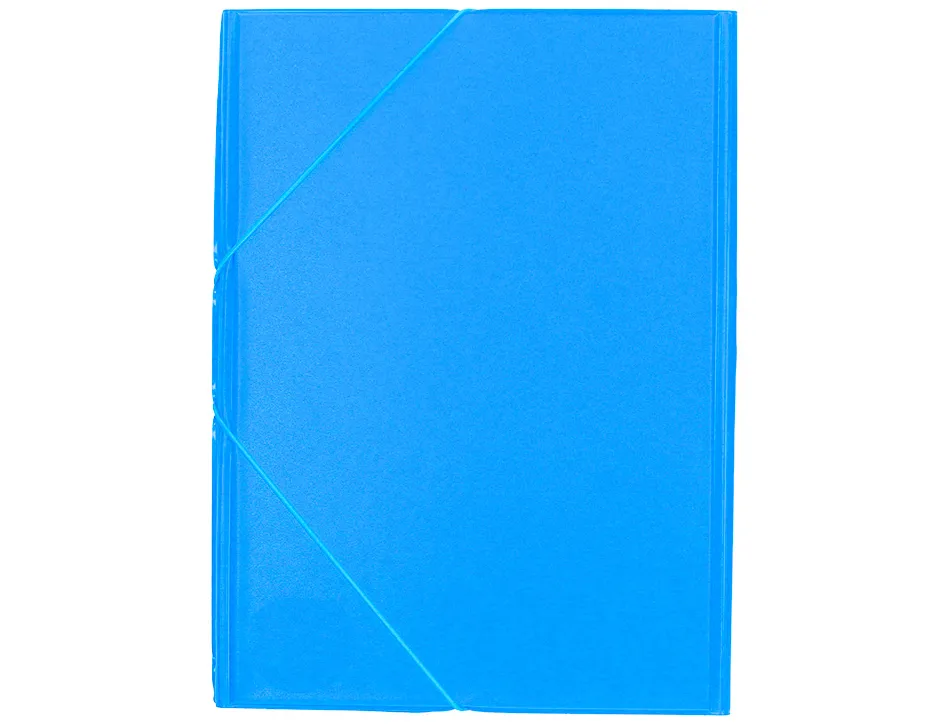 Chemise liderpapel carton rembordé dos flexible a4+ 320x240mm 3 rabats élastique coloris bleu ciel