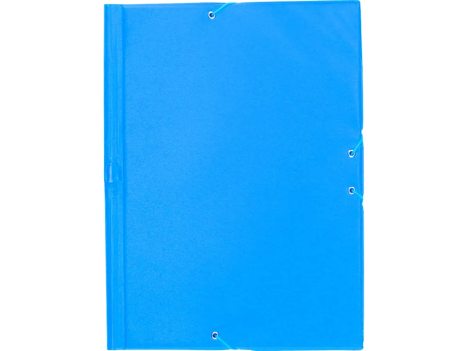 Chemise liderpapel carton rembordé dos flexible a4+ 320x240mm 3 rabats élastique coloris bleu ciel