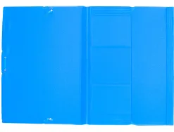 Chemise liderpapel carton rembordé dos flexible a4+ 320x240mm 3 rabats élastique coloris bleu ciel