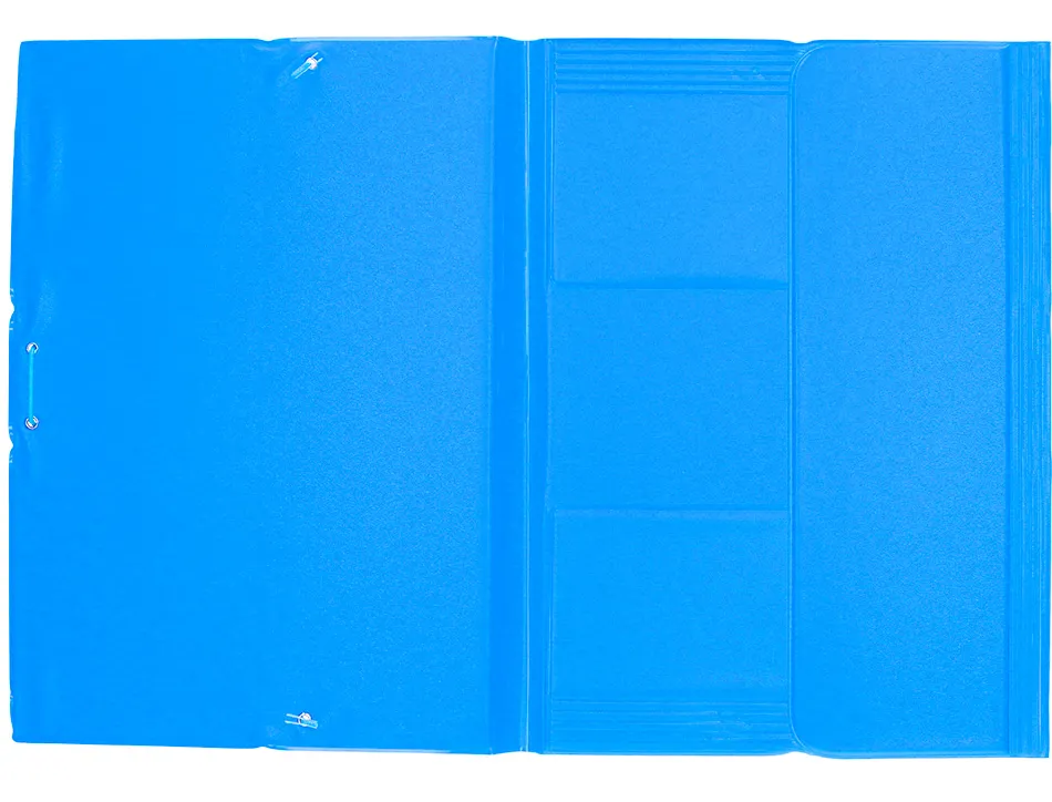 Chemise liderpapel carton rembordé dos flexible a4+ 320x240mm 3 rabats élastique coloris bleu ciel