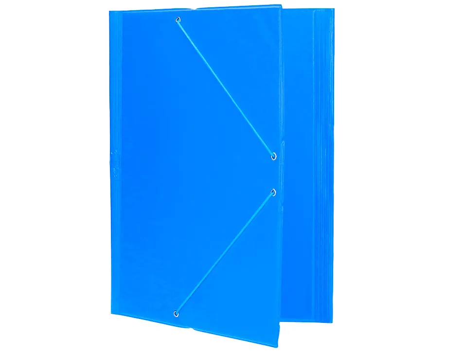 Chemise liderpapel carton rembordé dos flexible a4+ 320x240mm 3 rabats élastique coloris bleu ciel