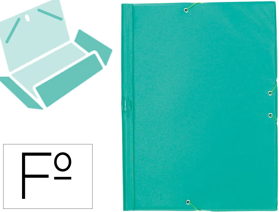 Chemise liderpapel carton rembordé dos flexible a4+ 320x240mm 3 rabats élastique coloris vert pistache