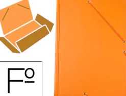 Chemise liderpapel carton rembordé dos flexible a4+ 320x240mm 3 rabats élastique coloris orange