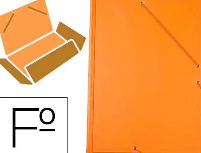 Chemise liderpapel carton rembordé dos flexible a4+ 320x240mm 3 rabats élastique coloris orange
