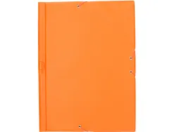 Chemise liderpapel carton rembordé dos flexible a4+ 320x240mm 3 rabats élastique coloris orange