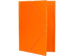 Chemise liderpapel carton rembordé dos flexible a4+ 320x240mm 3 rabats élastique coloris orange