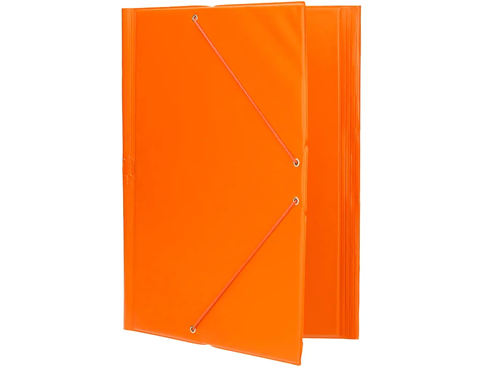 Chemise liderpapel carton rembordé dos flexible a4+ 320x240mm 3 rabats élastique coloris orange