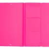 Chemise liderpapel carton rembordé dos flexible a4+ 320x240mm 3 rabats élastique coloris fuchsia