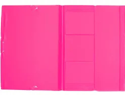Chemise liderpapel carton rembordé dos flexible a4+ 320x240mm 3 rabats élastique coloris fuchsia