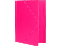Chemise liderpapel carton rembordé dos flexible a4+ 320x240mm 3 rabats élastique coloris fuchsia