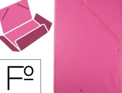 Chemise liderpapel carton rembordé dos flexible a4+ 320x240mm 3 rabats élastique coloris fuchsia