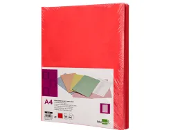 Chemise liderpapel papier cartonne 180g 310x230mm document a4 210x297mm coloris pastel rouge intense