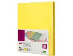 Chemise liderpapel papier cartonne 180g 310x230mm document a4 210x297mm coloris pastel jaune intense