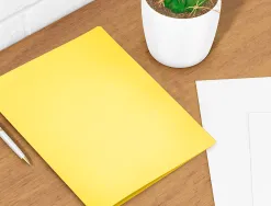 Chemise liderpapel papier cartonne 180g 310x230mm document a4 210x297mm coloris pastel jaune intense