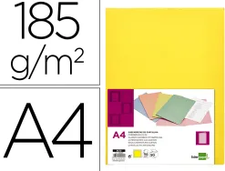 Chemise liderpapel papier cartonne 180g 310x230mm document a4 210x297mm coloris pastel jaune intense