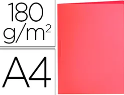 Chemise liderpapel papier cartonne 180g/m2 310x230mm document a4 coloris rouge pastel