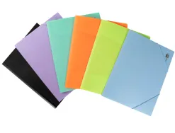 Chemise liderpapel polypropylène dos flexible a4 210x297mm 4/10e 3 rabats élastique 100f coloris noir opaque