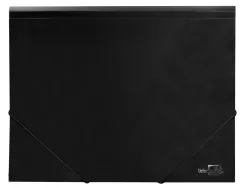 Chemise liderpapel polypropylène dos flexible a4 210x297mm 4/10e 3 rabats élastique 100f coloris noir opaque