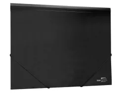 Chemise liderpapel polypropylène dos flexible a4 210x297mm 4/10e 3 rabats élastique 100f coloris noir opaque