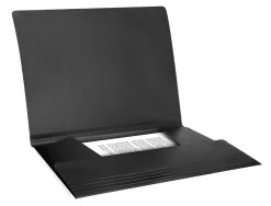 Chemise liderpapel polypropylène dos flexible a4 210x297mm 4/10e 3 rabats élastique 100f coloris noir opaque