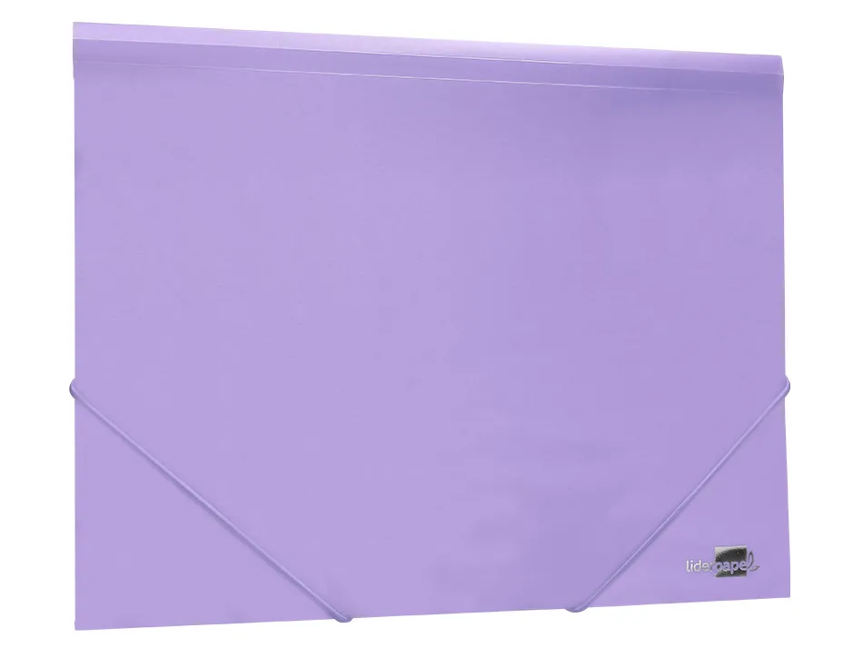 Chemise liderpapel polypropylene dos flexible a4 210x297mm 4/10e 3 rabats 100f elastique lavande opaque