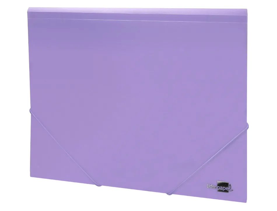 Chemise liderpapel polypropylene dos flexible a4 210x297mm 4/10e 3 rabats 100f elastique lavande opaque
