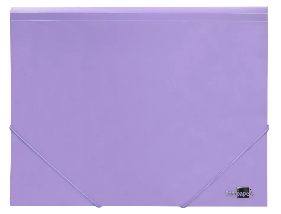 Chemise liderpapel polypropylene dos flexible a4 210x297mm 4/10e 3 rabats 100f elastique lavande opaque