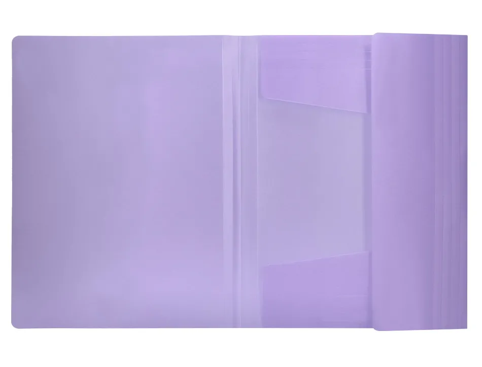Chemise liderpapel polypropylene dos flexible a4 210x297mm 4/10e 3 rabats 100f elastique lavande opaque