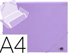 Chemise liderpapel polypropylene dos flexible a4 210x297mm 4/10e 3 rabats 100f elastique lavande opaque
