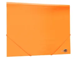 Chemise liderpapel polypropylene dos flexible a4 210x297mm 4/10e 3 rabats 100f elastique orange fluo opaque