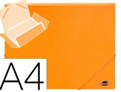 Chemise liderpapel polypropylene dos flexible a4 210x297mm 4/10e 3 rabats 100f elastique orange fluo opaque