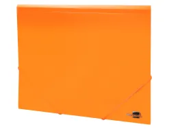 Chemise liderpapel polypropylene dos flexible a4 210x297mm 4/10e 3 rabats 100f elastique orange fluo opaque