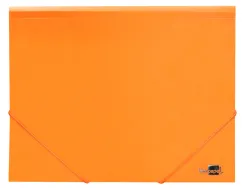 Chemise liderpapel polypropylene dos flexible a4 210x297mm 4/10e 3 rabats 100f elastique orange fluo opaque
