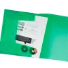 Chemise liderpapel polypropylène dos flexible a4 210x297mm 4/10e 3 rabats 100f élastique translucide vert