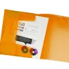Chemise liderpapel polypropylène dos flexible a4 210x297mm 4/10e 3 rabats 100f élastique translucide orange