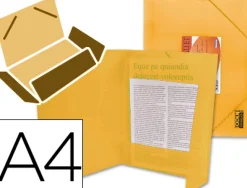 Chemise liderpapel polypropylène dos flexible a4 210x297mm 4/10e 3 rabats 100f élastique translucide orange